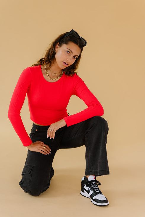 Red Hot Ribbed Top